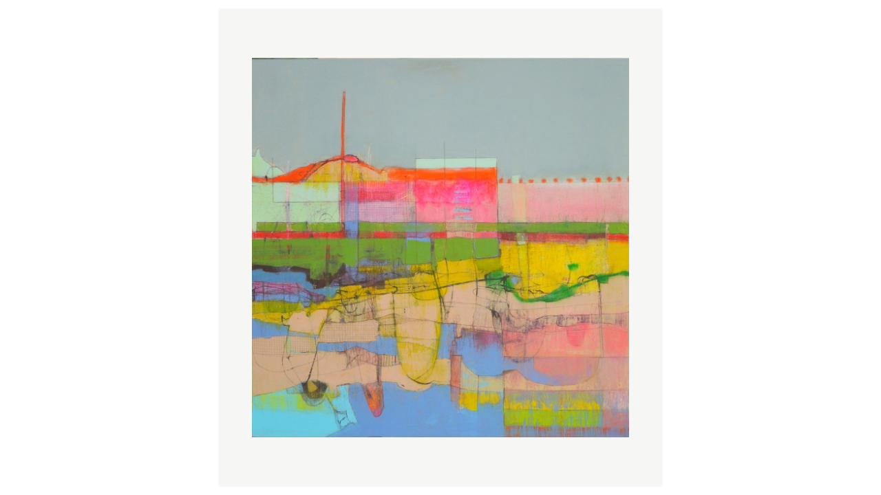 Kate WICKHAM - HARBOUR EDGE - Techniques mixtes sur mdf - 53cm x 53cm