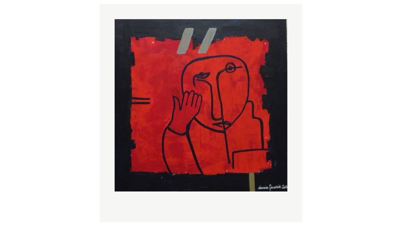 Danie FAURIE - LE REGARDEUR - Technique mixte sur toile - 100cm x 100cm - 2010